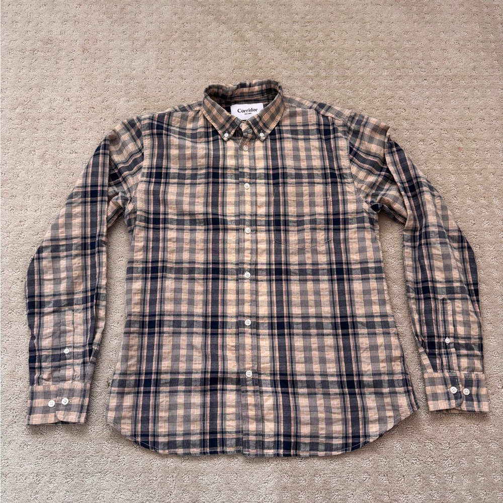 Corridor NYC Plaid Button-Up Shirt Size Small